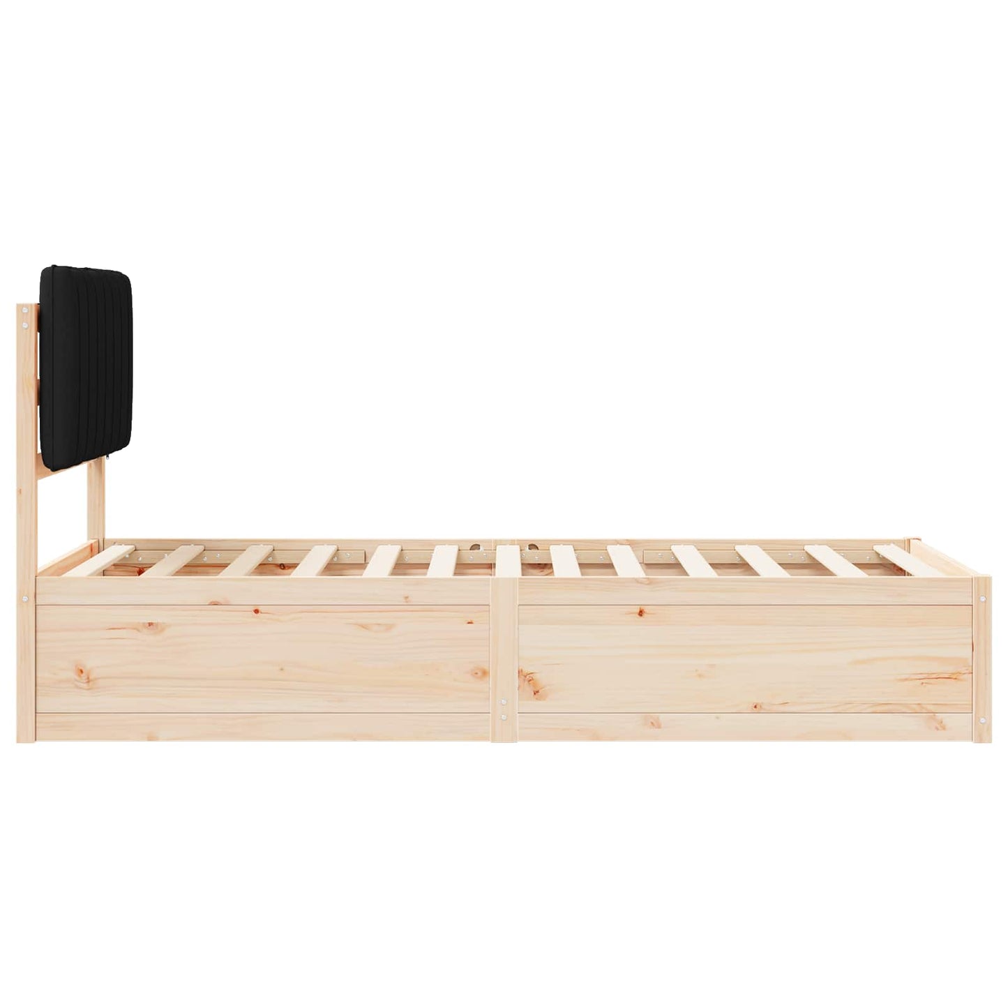 Sengestel med Polstret Hovedgavl Sort 90 x 190 cm