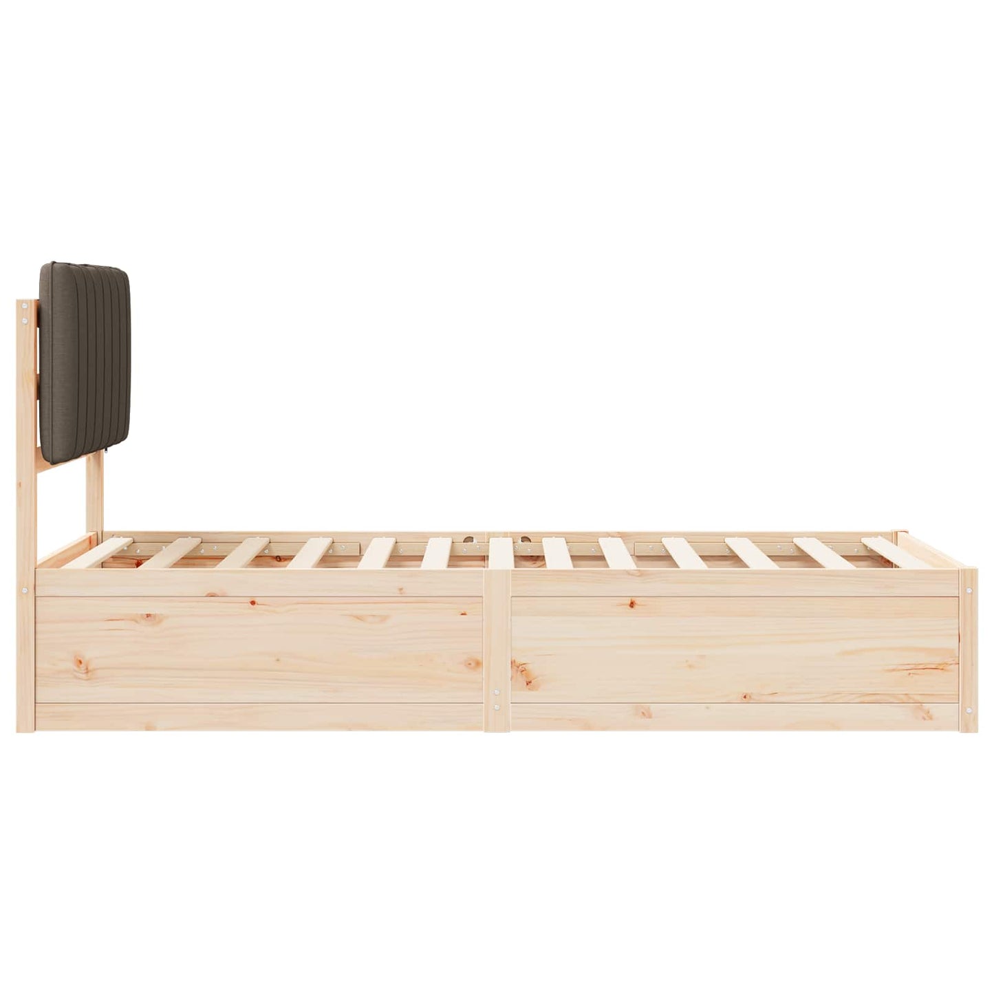 Sengestel med Polstret Hovedgavl Gråbrun 90 x 190 cm