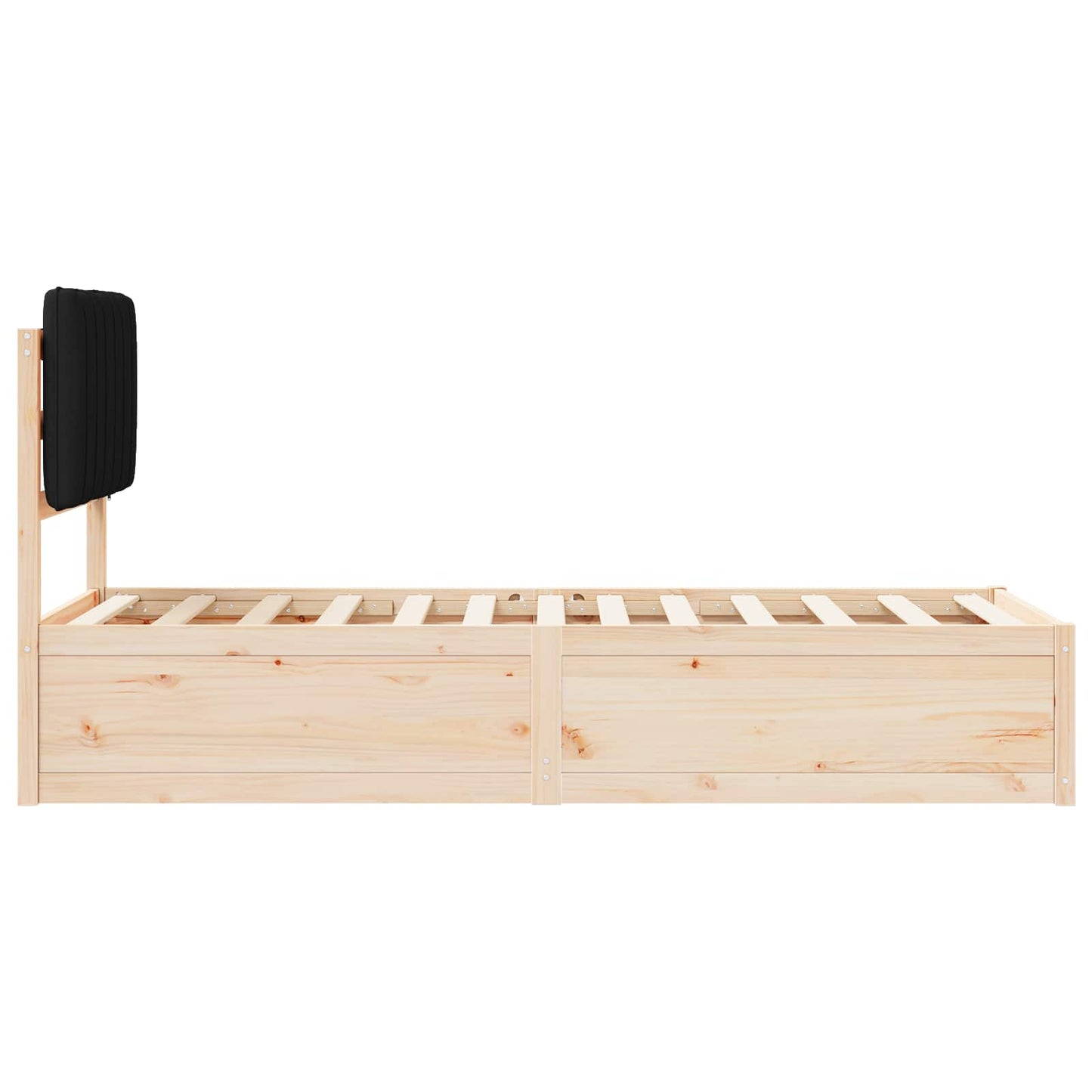 Sengestel med Polstret Hovedgavl Sort 75 x 190 cm