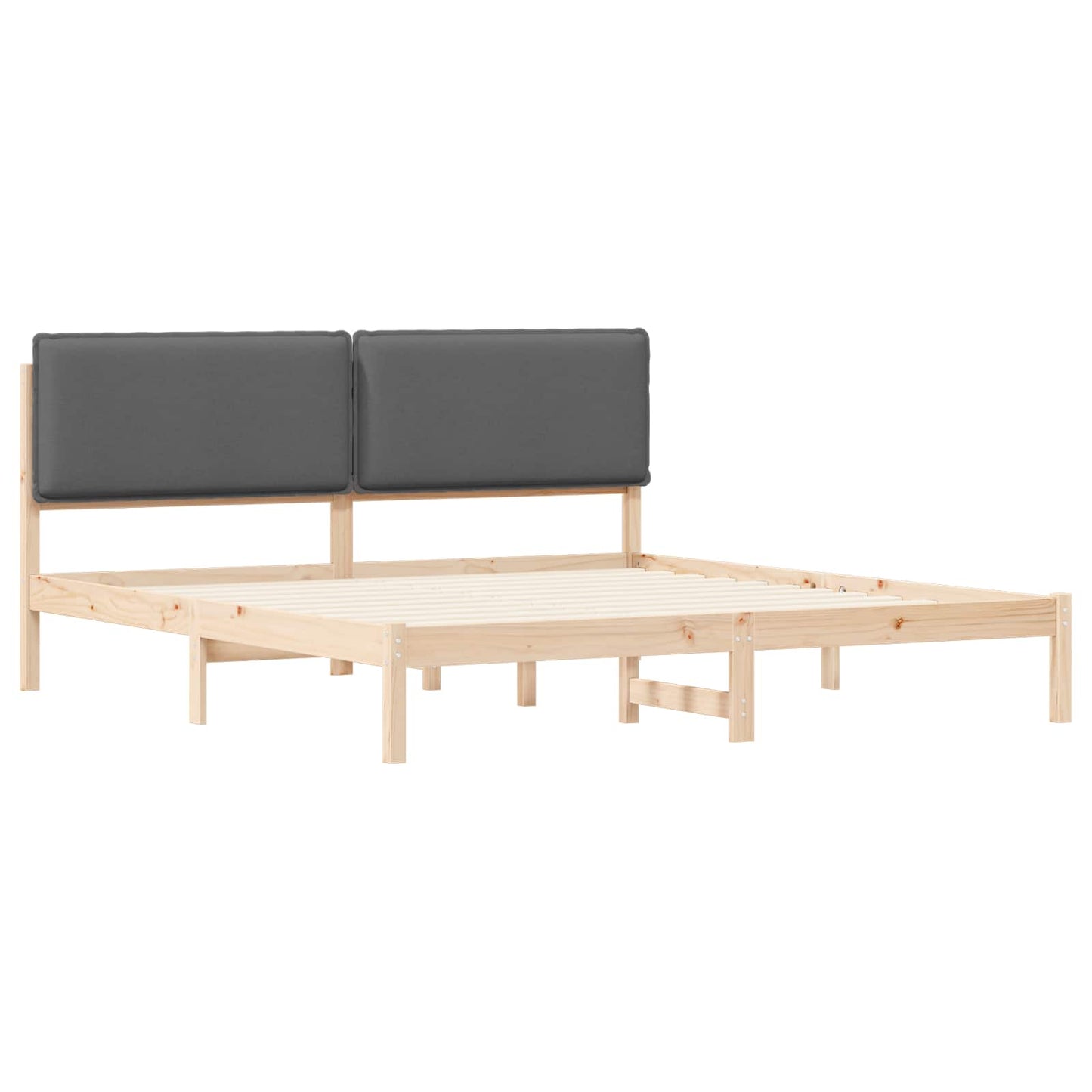 Sengestel med Polstret Hovedgavl Mørkegrå 180 x 200 cm