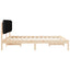 Sengestel med Polstret Hovedgavl Sort 180 x 200 cm