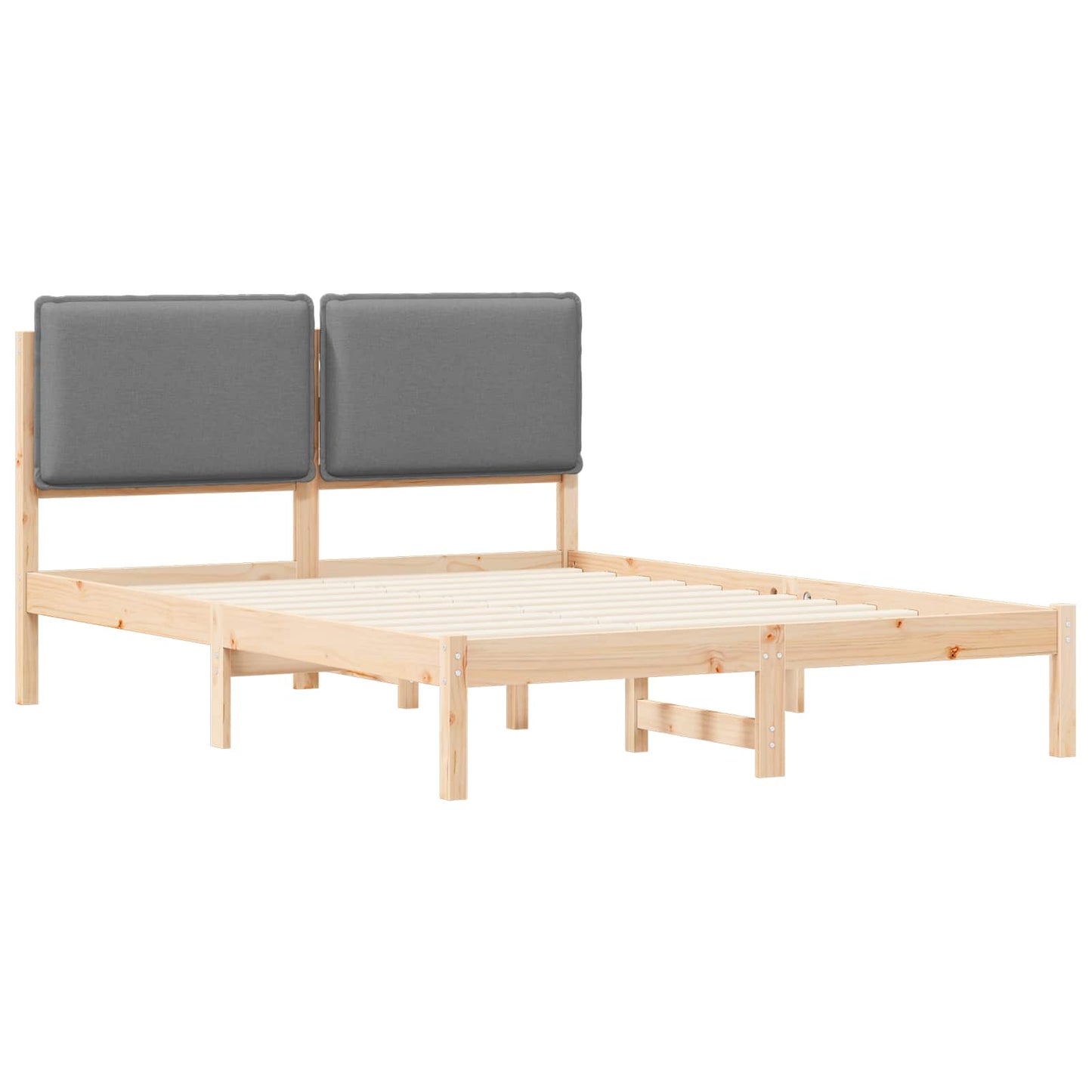 Sengestel med Polstret Hovedgavl Lysegrå 160 x 200 cm