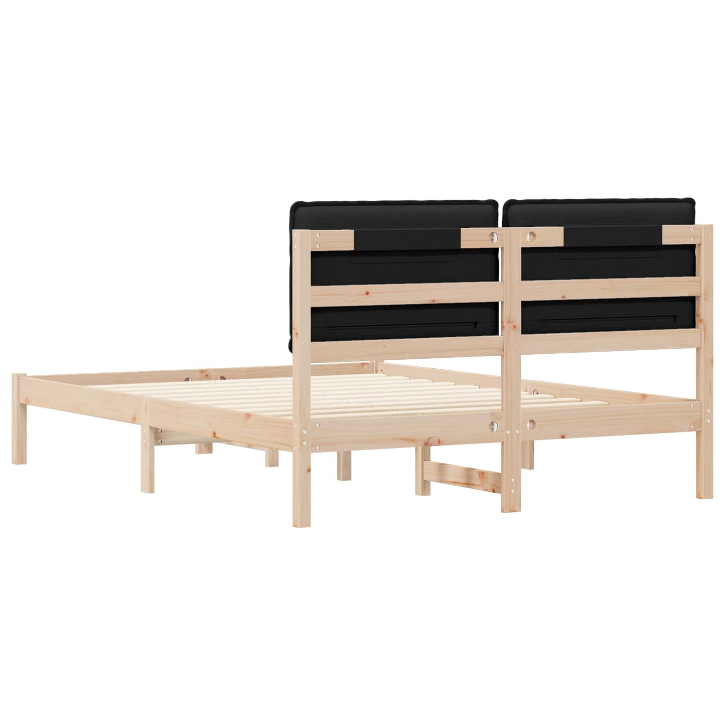 Sengestel med Polstret Hovedgavl Sort 140 x 200 cm