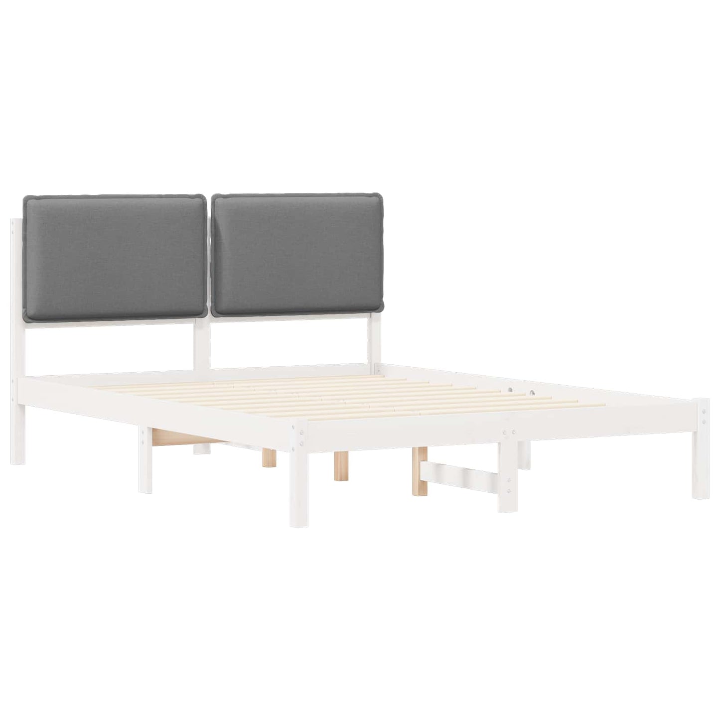 Sengestel med Polstret Hovedgavl Lysegrå 120 x 190 cm