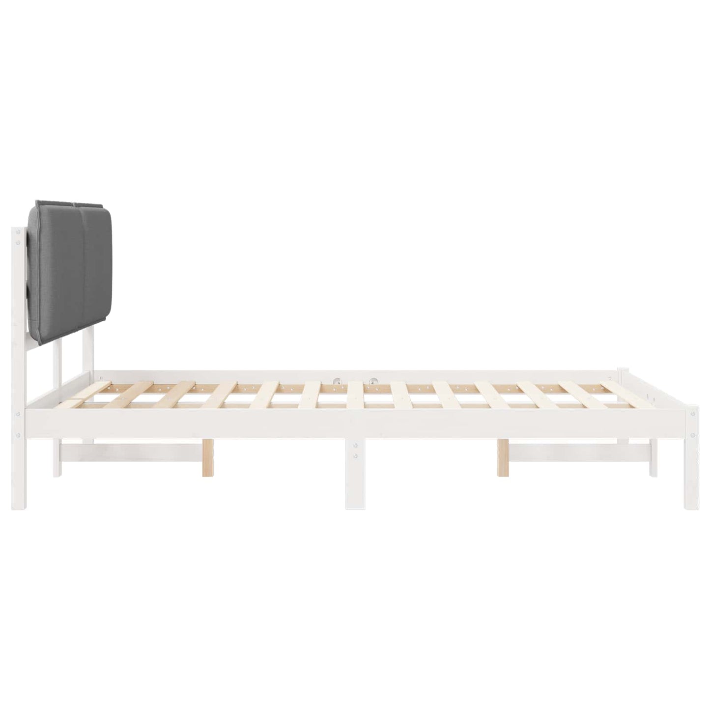 Sengestel med Polstret Hovedgavl Lysegrå 120 x 190 cm