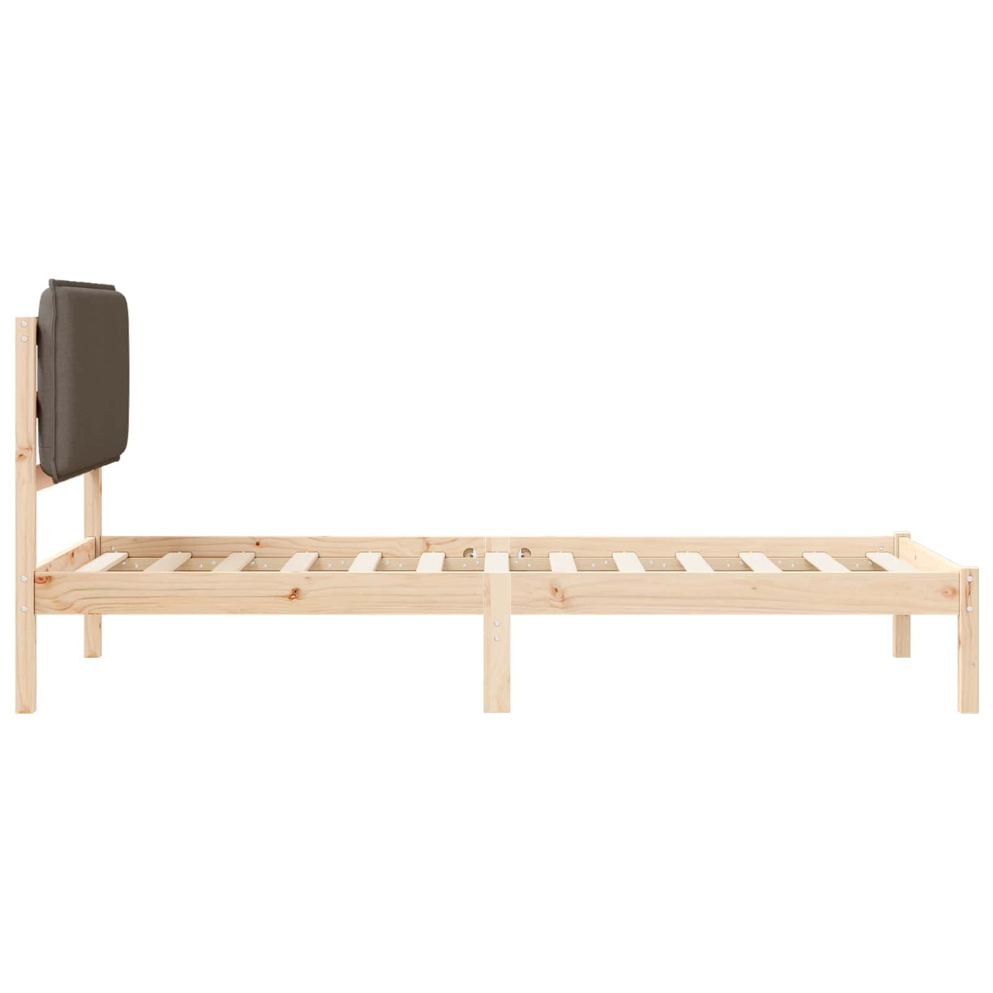 Sengestel med Polstret Hovedgavl Gråbrun 100 x 200 cm
