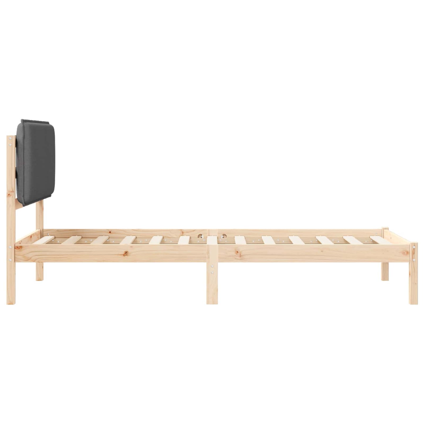 Sengestel med Polstret Hovedgavl Brun og mørkegrå 90 x 200 cm