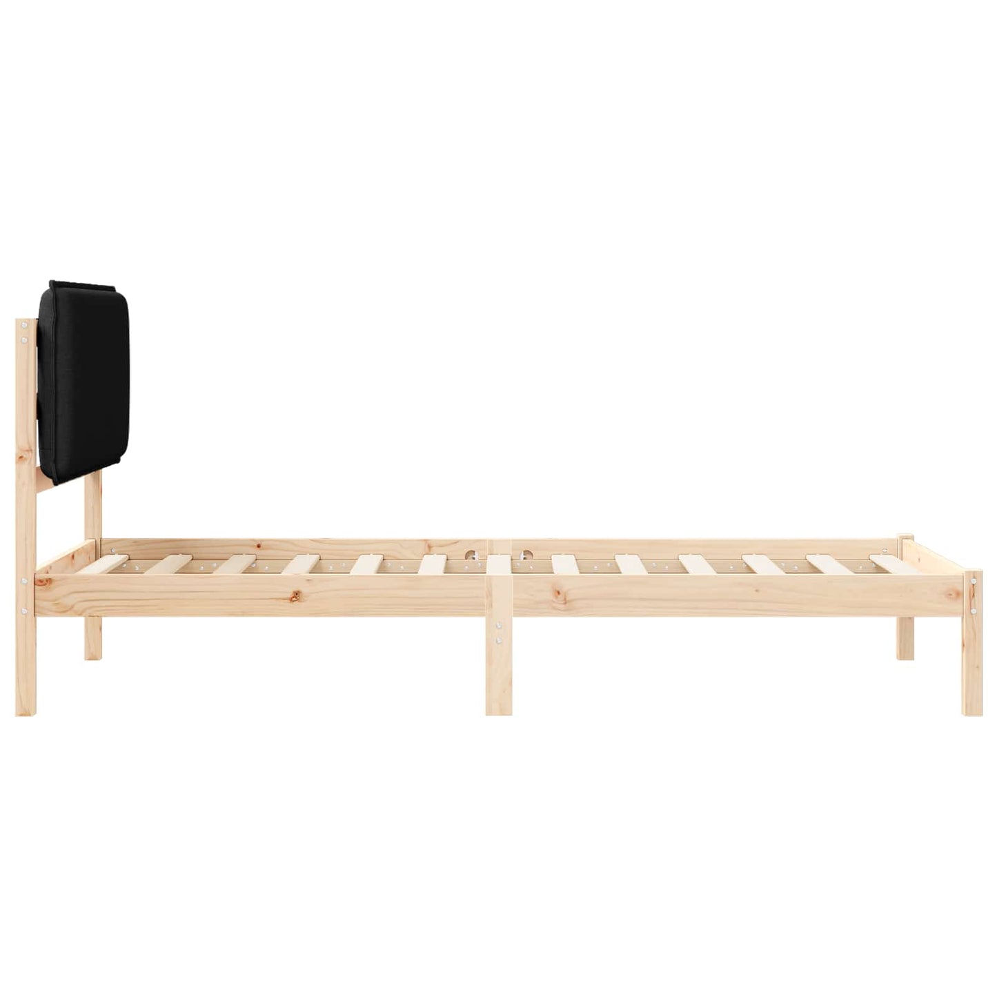 Sengestel med Polstret Hovedgavl Sort 90 x 200 cm