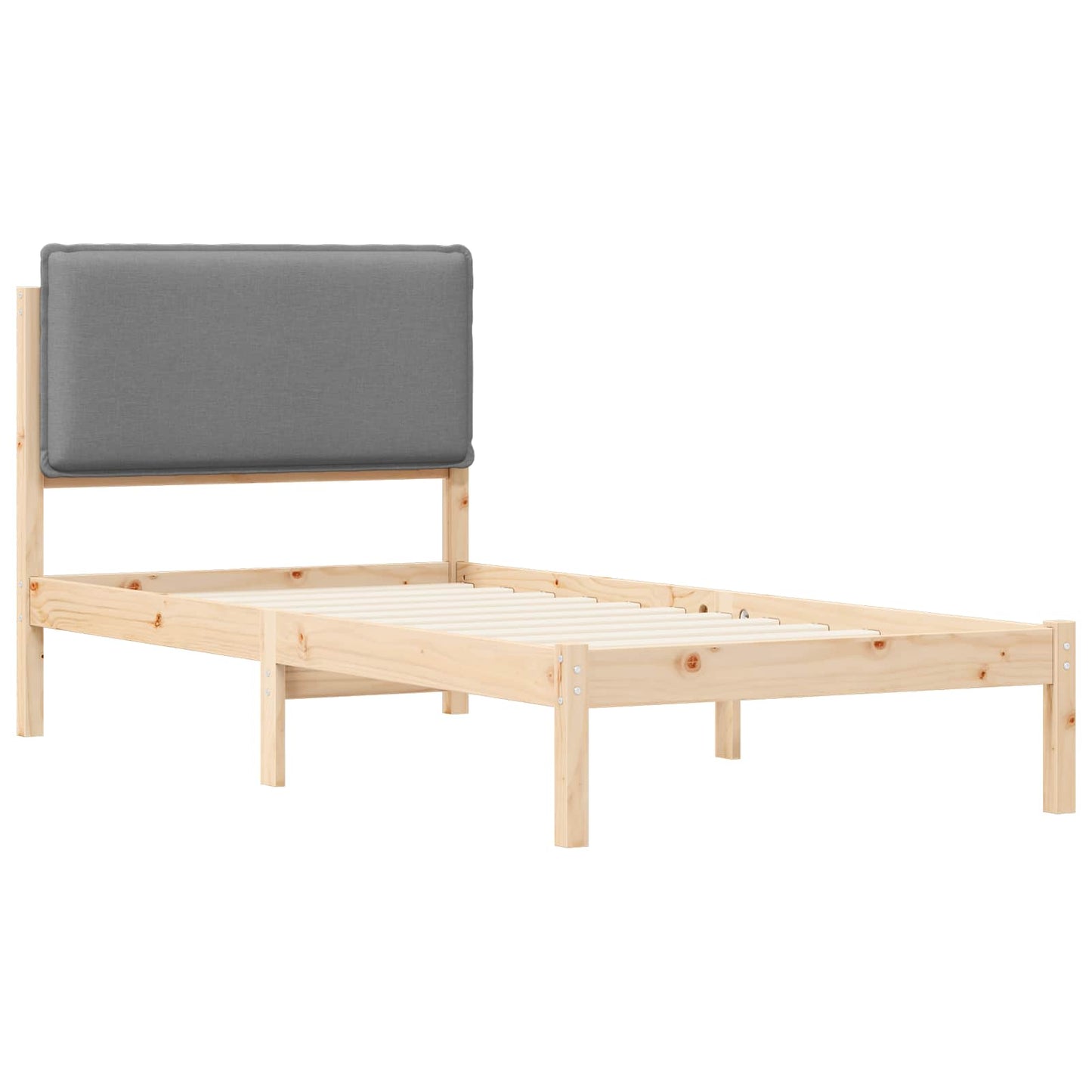 Sengestel med Polstret Hovedgavl Lysegrå 80 x 200 cm