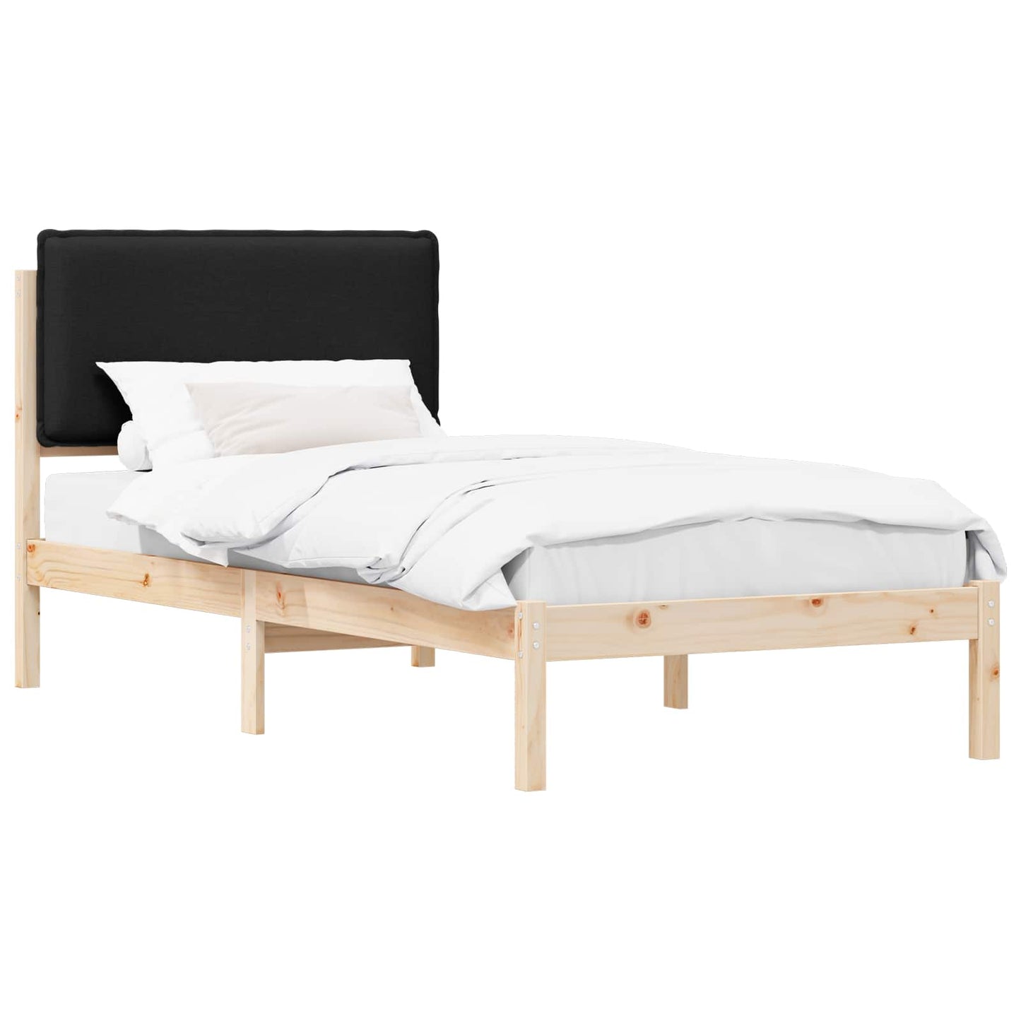 Sengestel med Polstret Hovedgavl Sort 80 x 200 cm