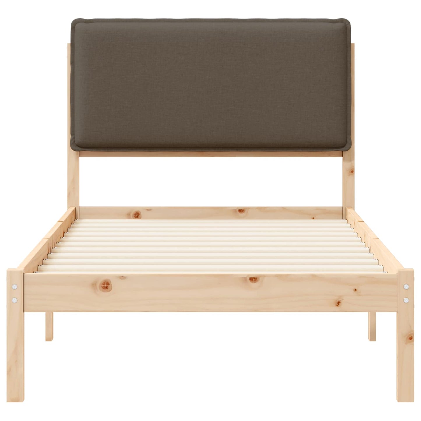 Sengestel med Polstret Hovedgavl Gråbrun 90 x 190 cm