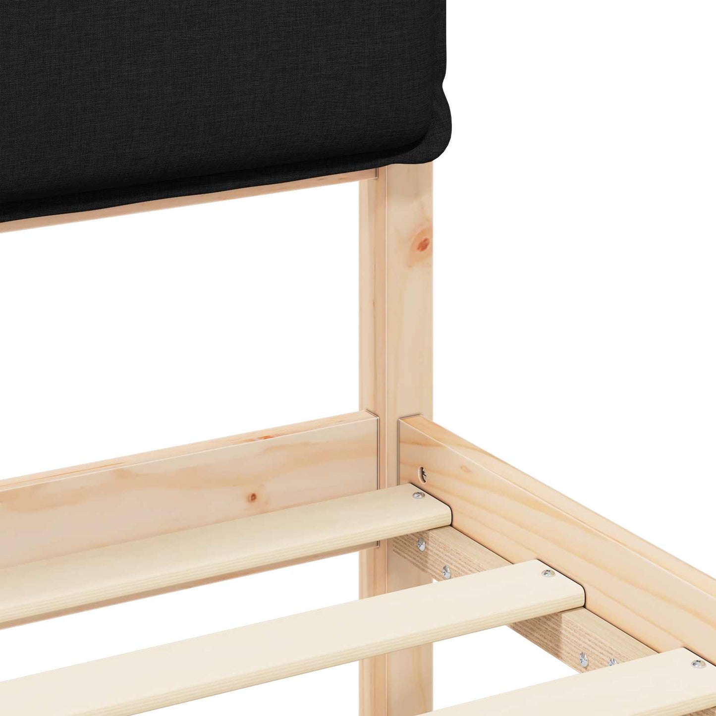 Sengestel med Polstret Hovedgavl Sort 75 x 190 cm