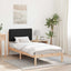 Sengestel med Polstret Hovedgavl Sort 75 x 190 cm