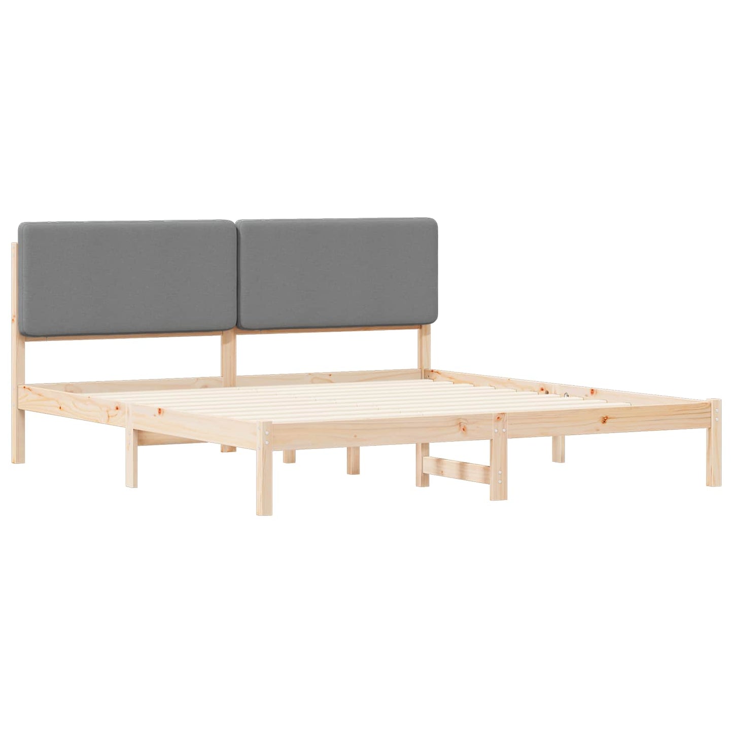 Sengestel med Polstret Hovedgavl Lysegrå 180 x 200 cm