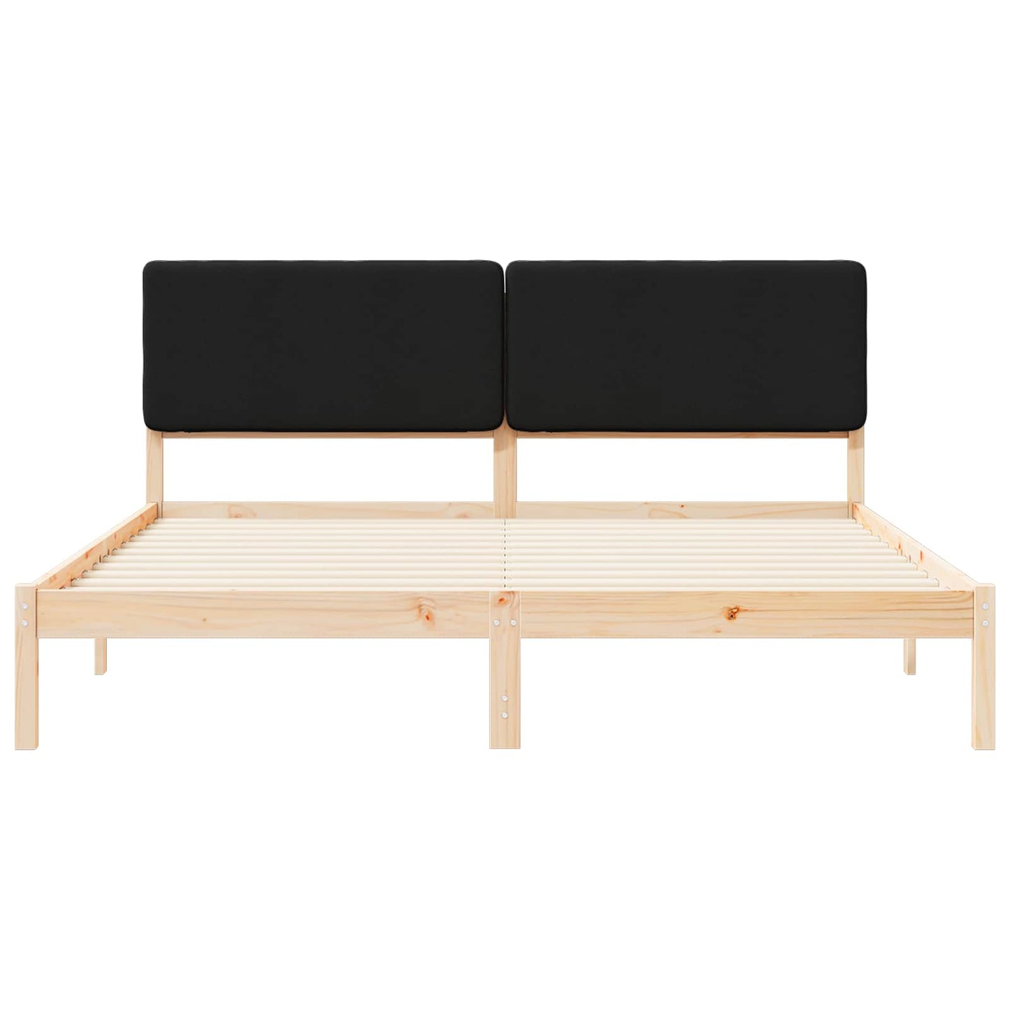 Sengestel med Polstret Hovedgavl Sort 180 x 200 cm