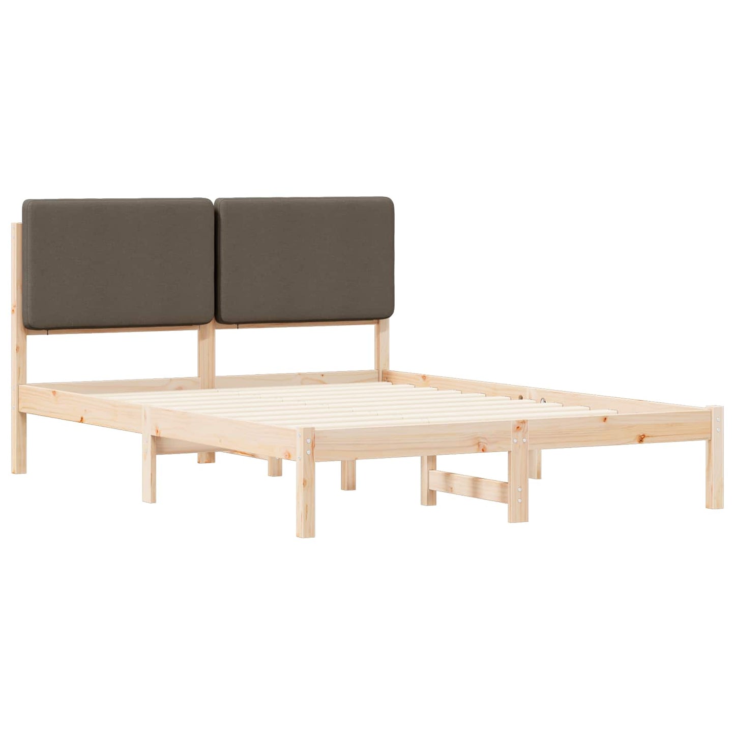 Sengestel med Polstret Hovedgavl Gråbrun 160 x 200 cm