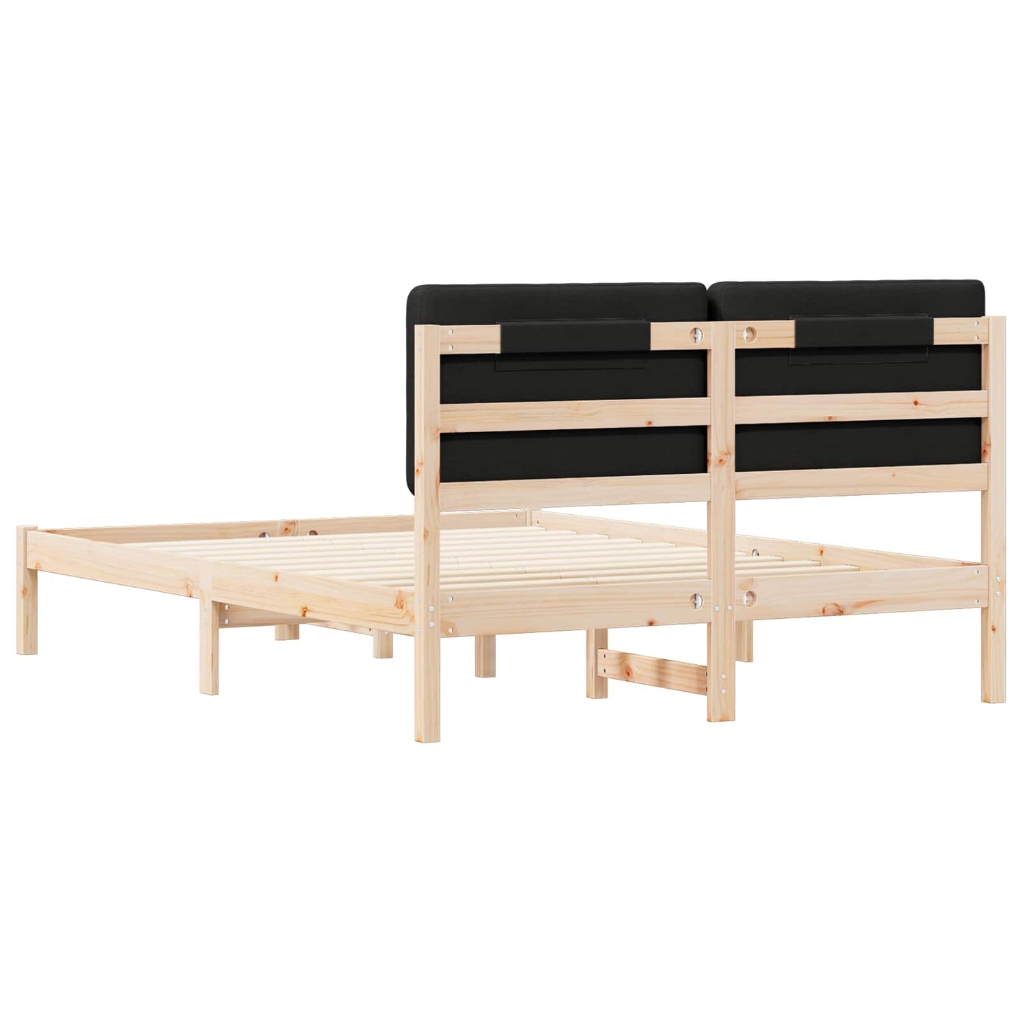 Sengestel med Polstret Hovedgavl Sort 140 x 200 cm