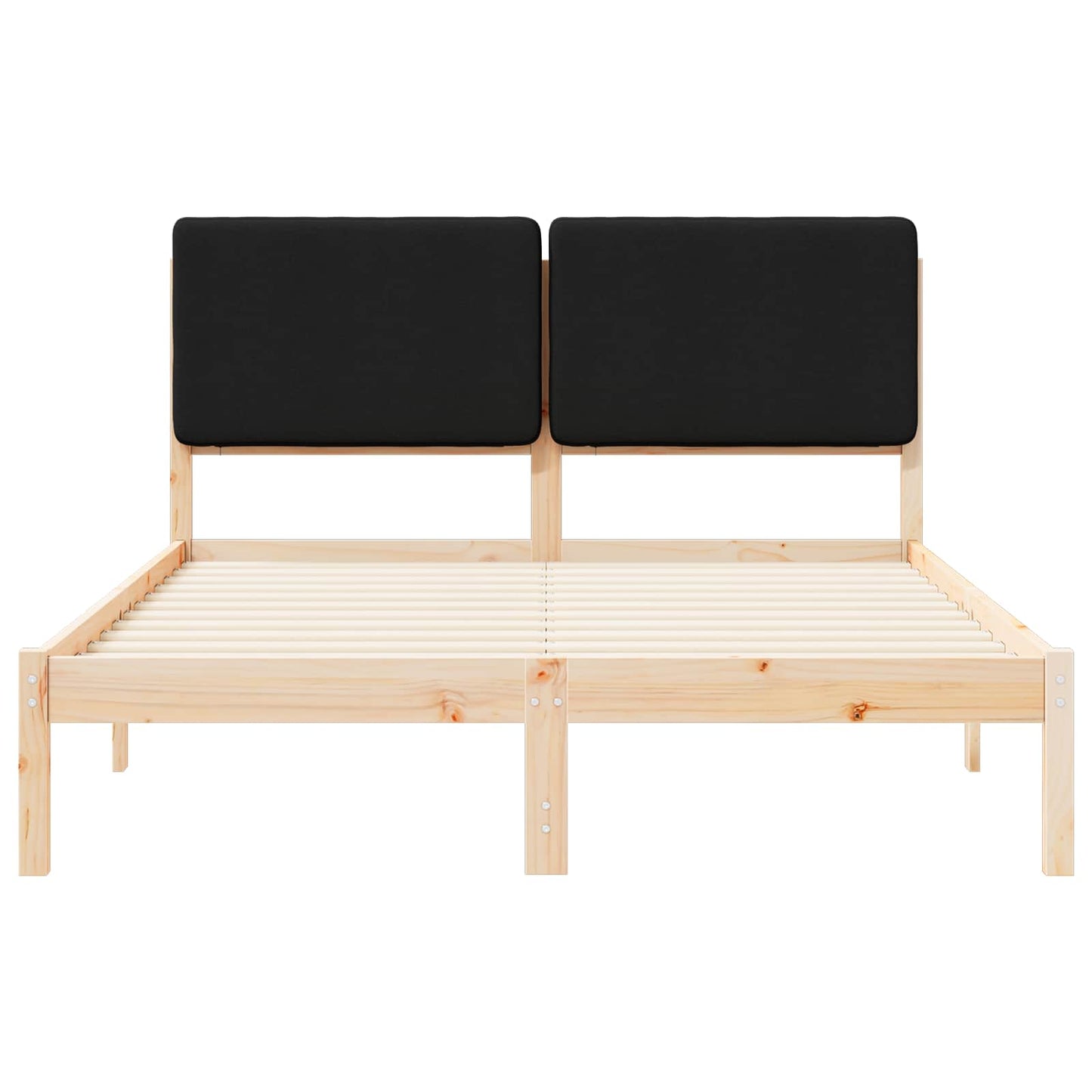 Sengestel med Polstret Hovedgavl Sort 140 x 200 cm