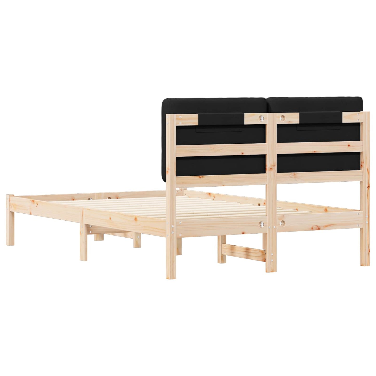 Sengestel med Polstret Hovedgavl Sort 120 x 200 cm