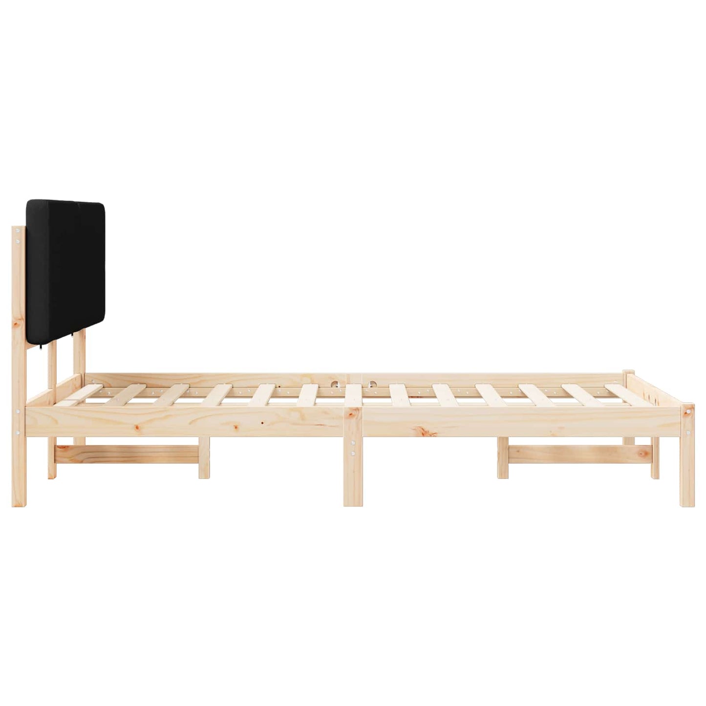 Sengestel med Polstret Hovedgavl Sort 120 x 200 cm