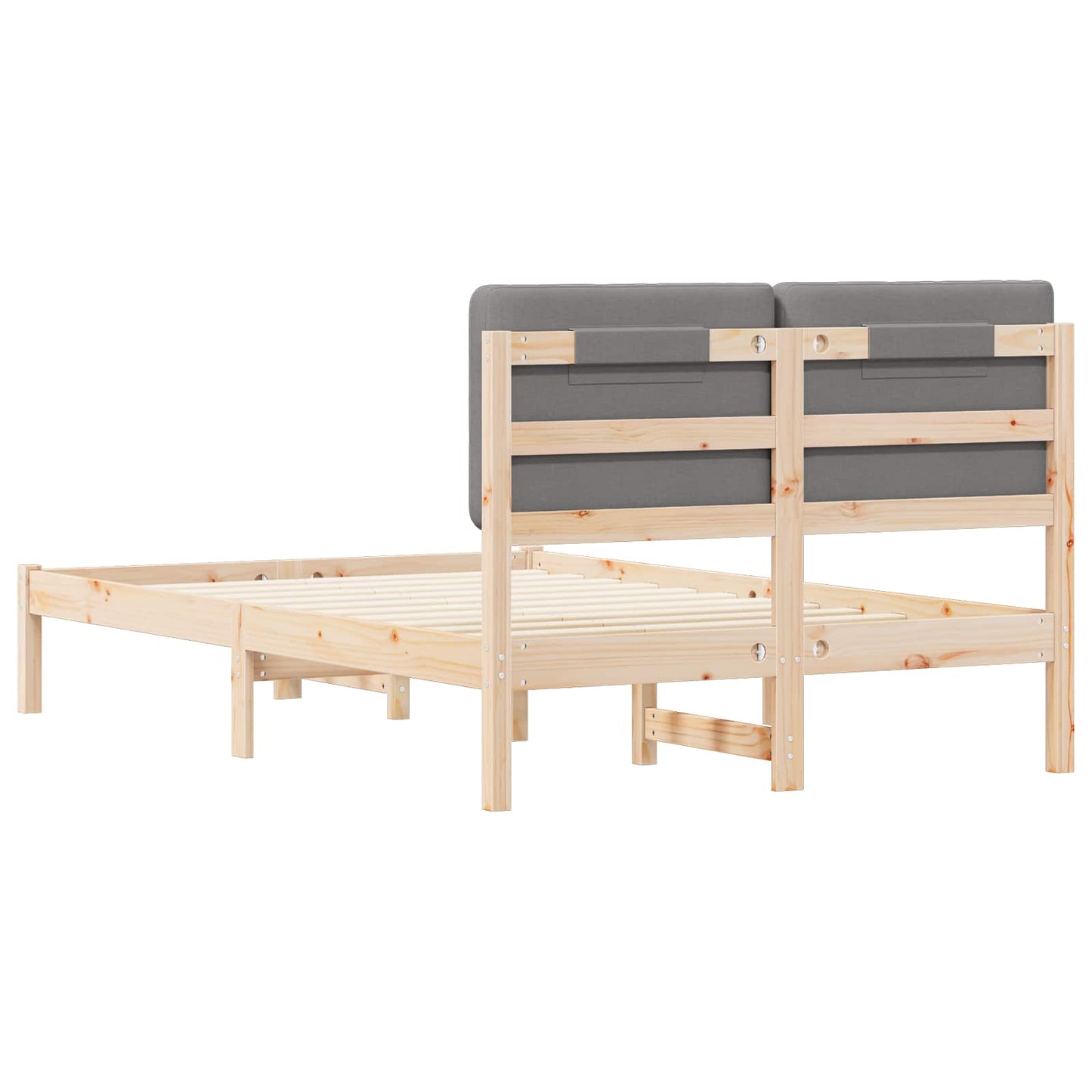 Sengestel med Polstret Hovedgavl Lysegrå 135 x 190 cm