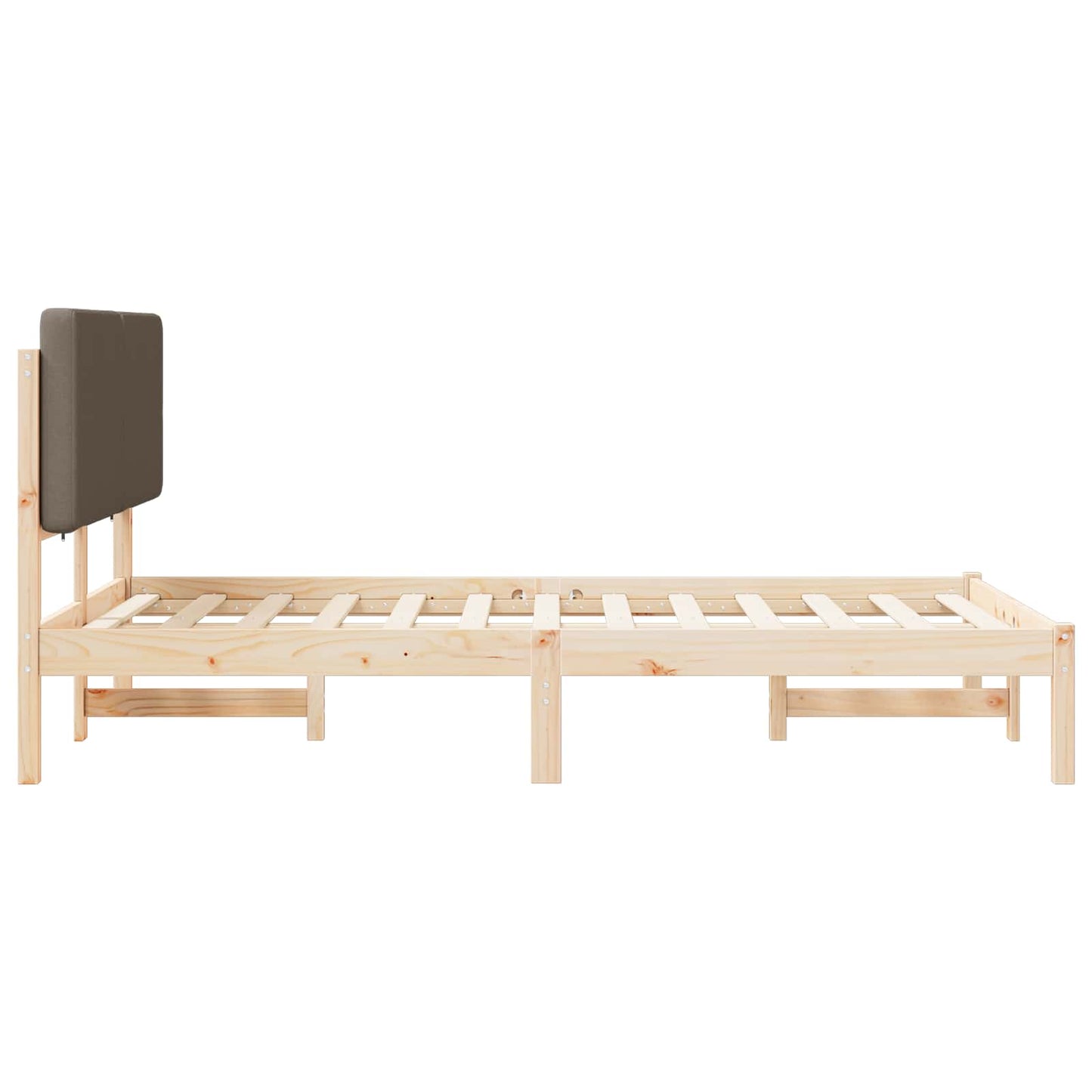 Sengestel med Polstret Hovedgavl Gråbrun 135 x 190 cm