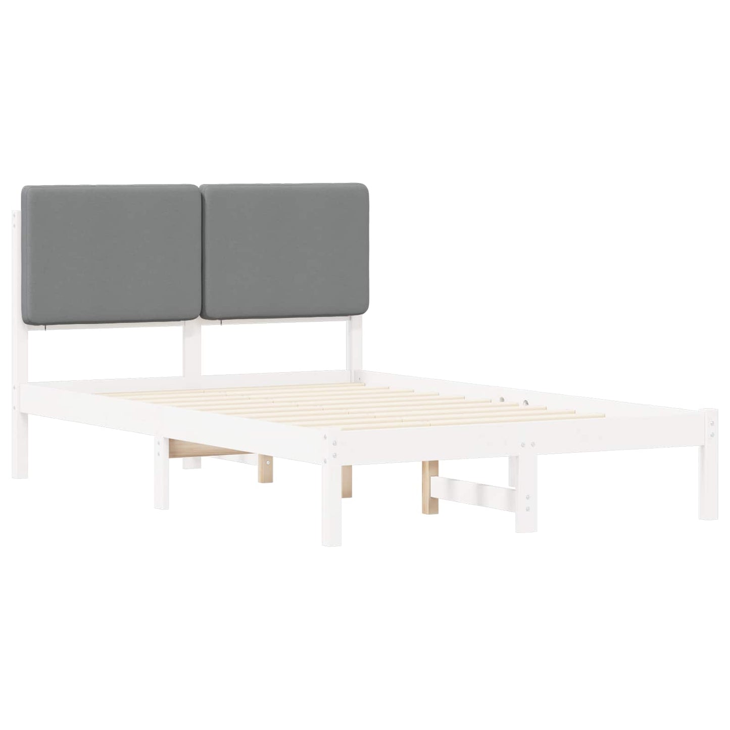 Sengestel med Polstret Hovedgavl Lysegrå 135 x 190 cm