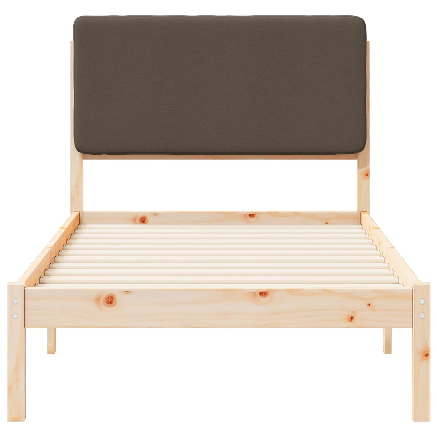 Sengestel med Polstret Hovedgavl Gråbrun 100 x 200 cm