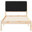 Sengestel med Polstret Hovedgavl Sort 90 x 200 cm