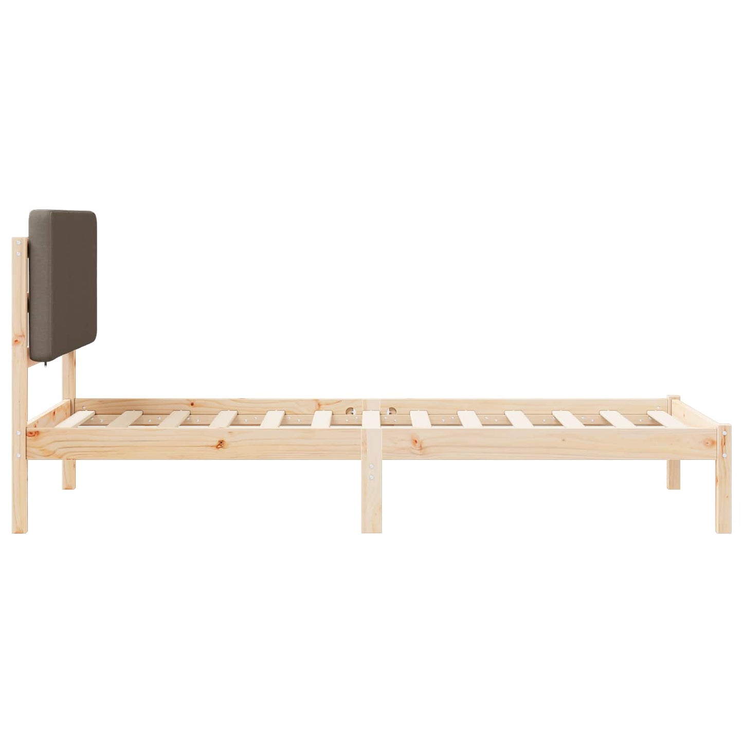 Sengestel med Polstret Hovedgavl Gråbrun 90 x 200 cm
