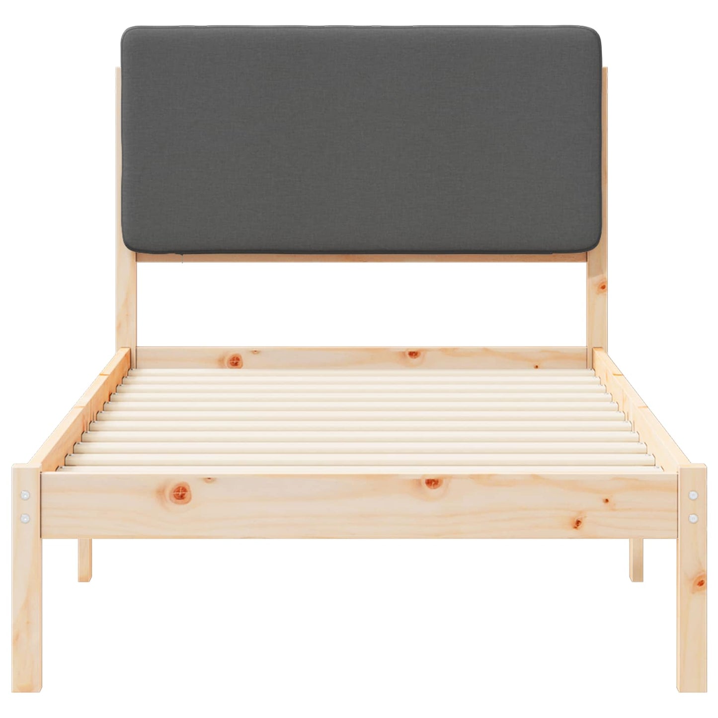 Sengestel med Polstret Hovedgavl Mørkegrå 80 x 200 cm