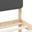 Sengestel med Polstret Hovedgavl Mørkegrå 75 x 190 cm