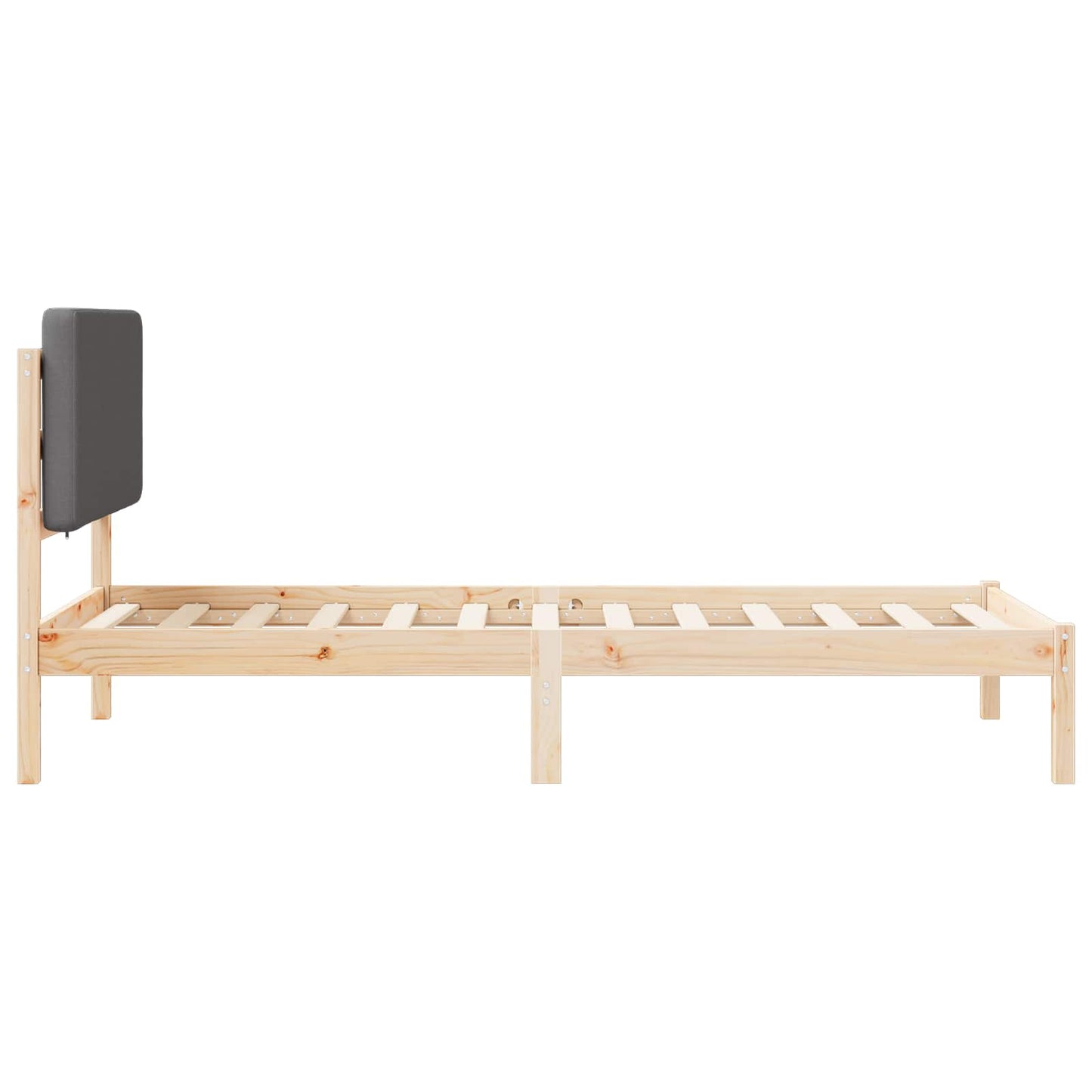 Sengestel med Polstret Hovedgavl Mørkegrå 75 x 190 cm