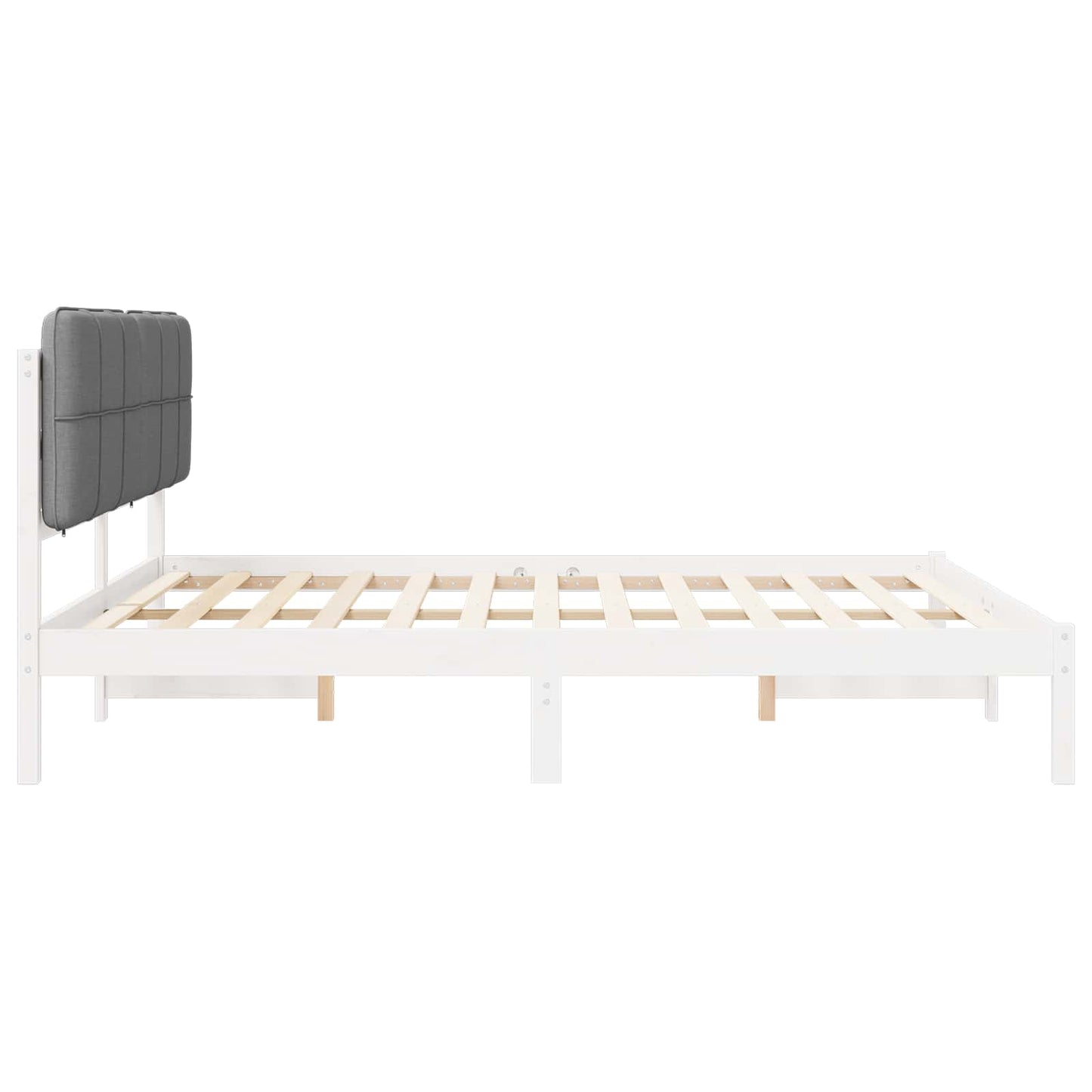 Sengestel med Polstret Hovedgavl Lysegrå 180 x 200 cm