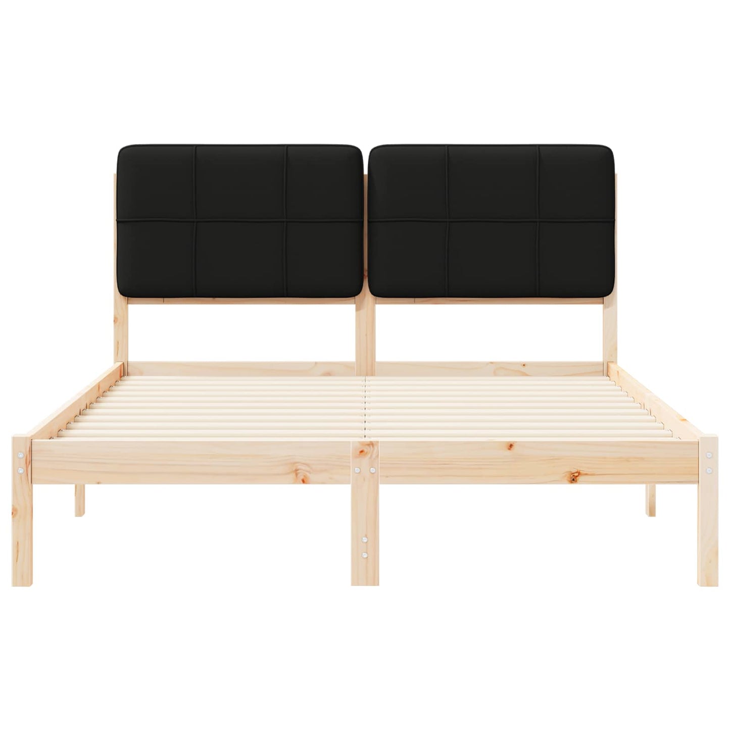 Sengestel med Polstret Hovedgavl Sort 160 x 200 cm