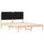 Sengestel med Polstret Hovedgavl Sort 140 x 200 cm