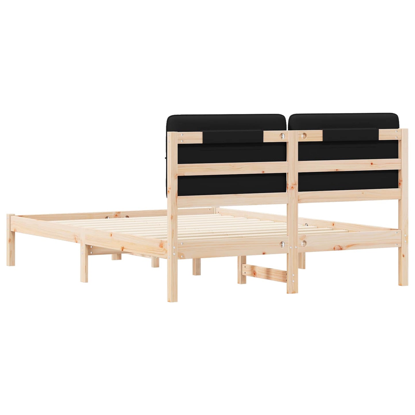 Sengestel med Polstret Hovedgavl Sort 140 x 200 cm