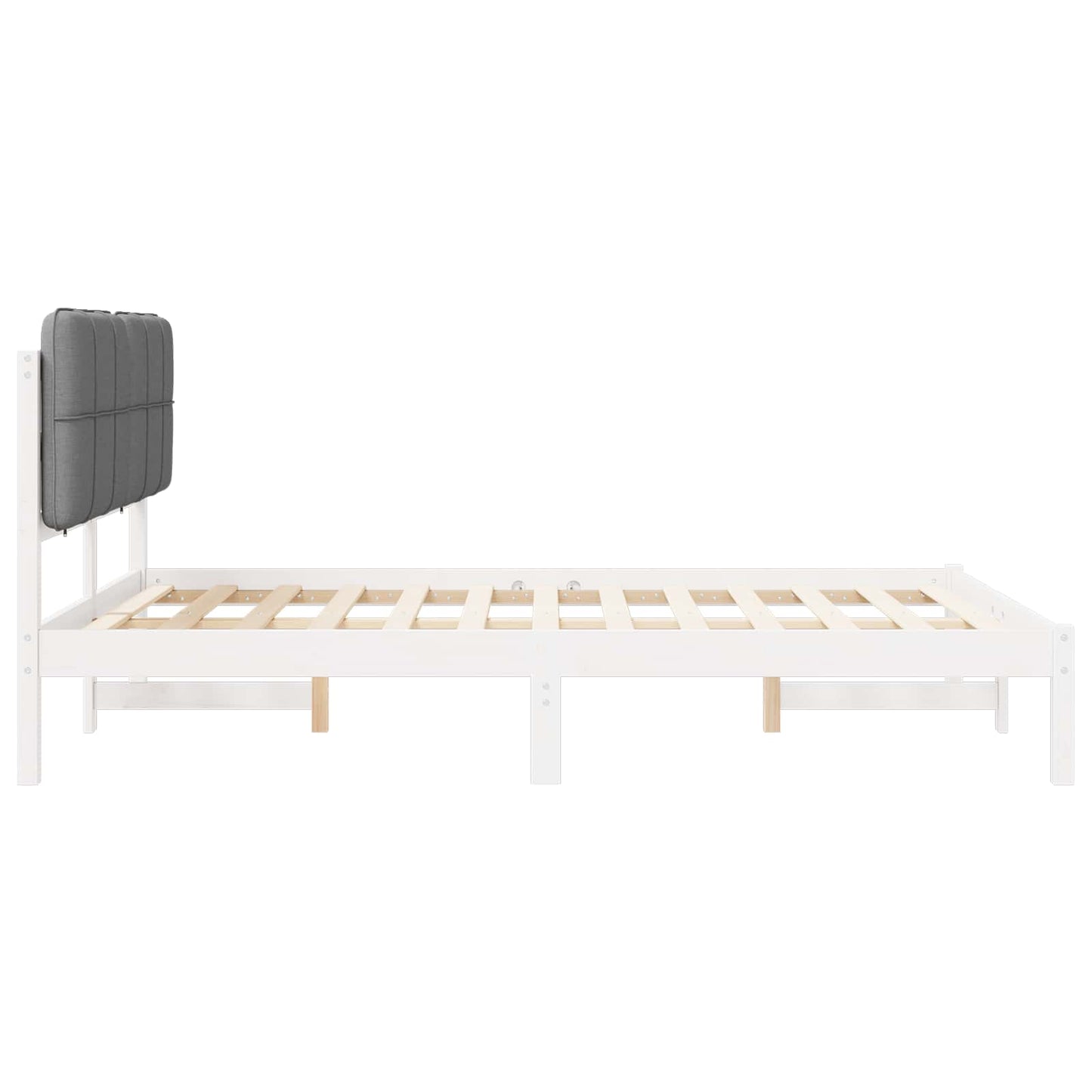 Sengestel med Polstret Hovedgavl Lysegrå 140 x 190 cm