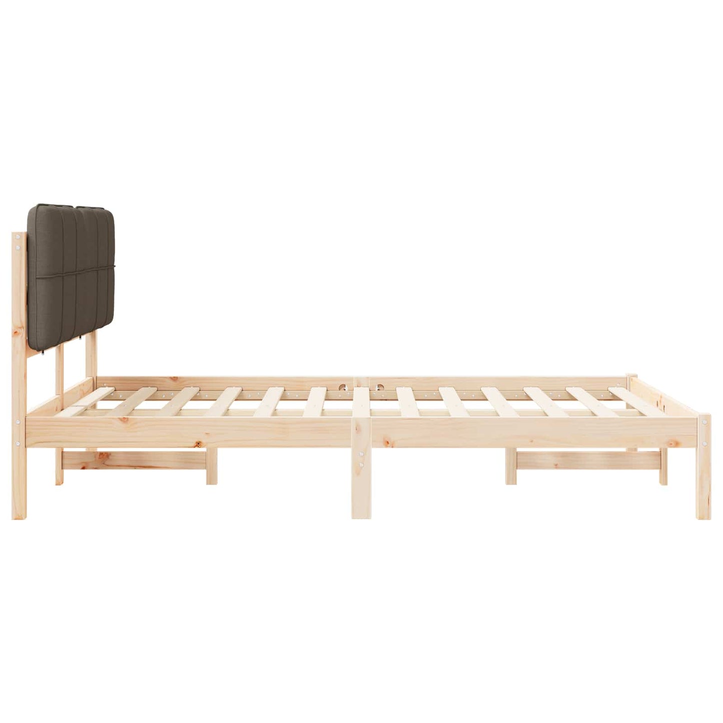 Sengestel med Polstret Hovedgavl Gråbrun 135 x 190 cm