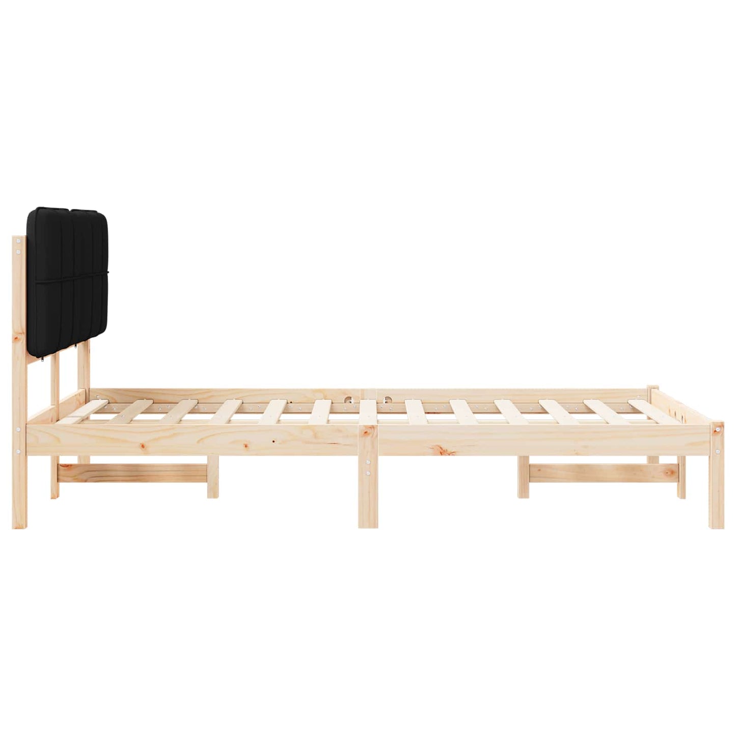 Sengestel med Polstret Hovedgavl Sort 120 x 190 cm