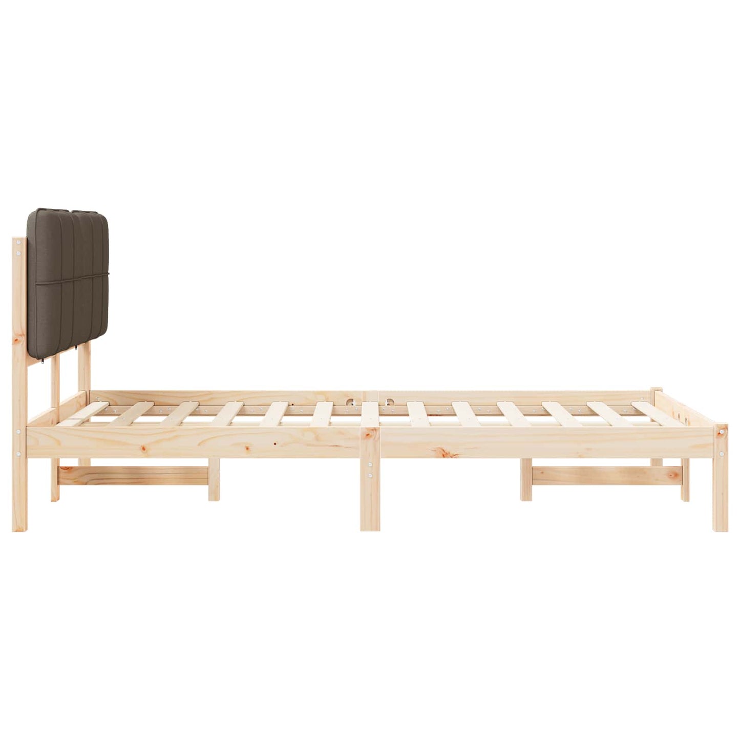 Sengestel med Polstret Hovedgavl Gråbrun 120 x 190 cm