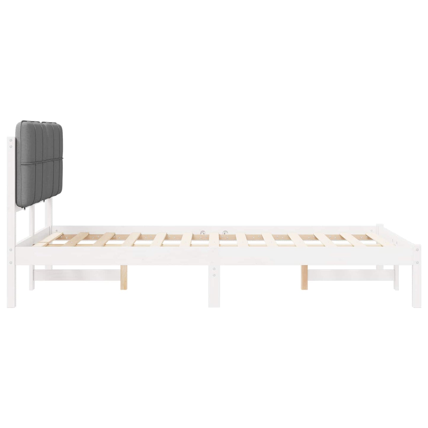 Sengestel med Polstret Hovedgavl Lysegrå 120 x 190 cm