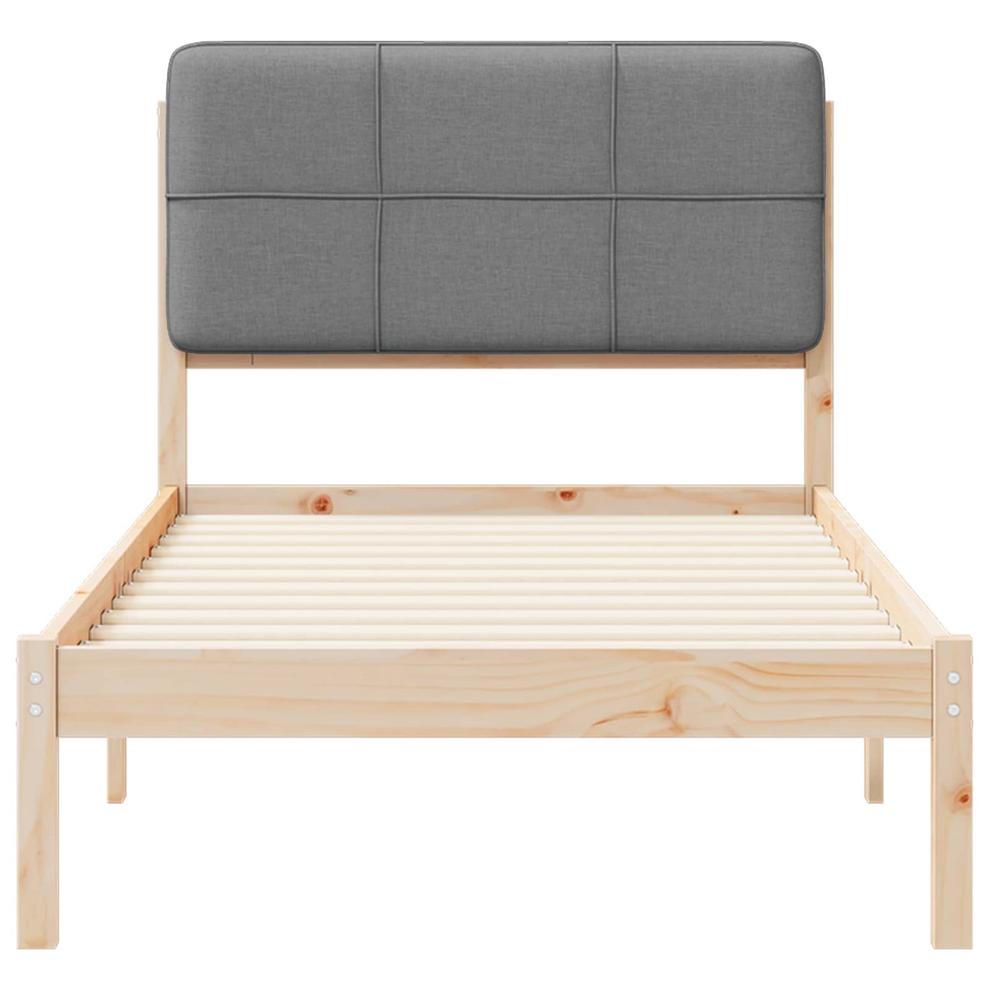 Sengestel med Polstret Hovedgavl Lysegrå 100 x 200 cm