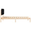 Sengestel med Polstret Hovedgavl Sort 90 x 200 cm