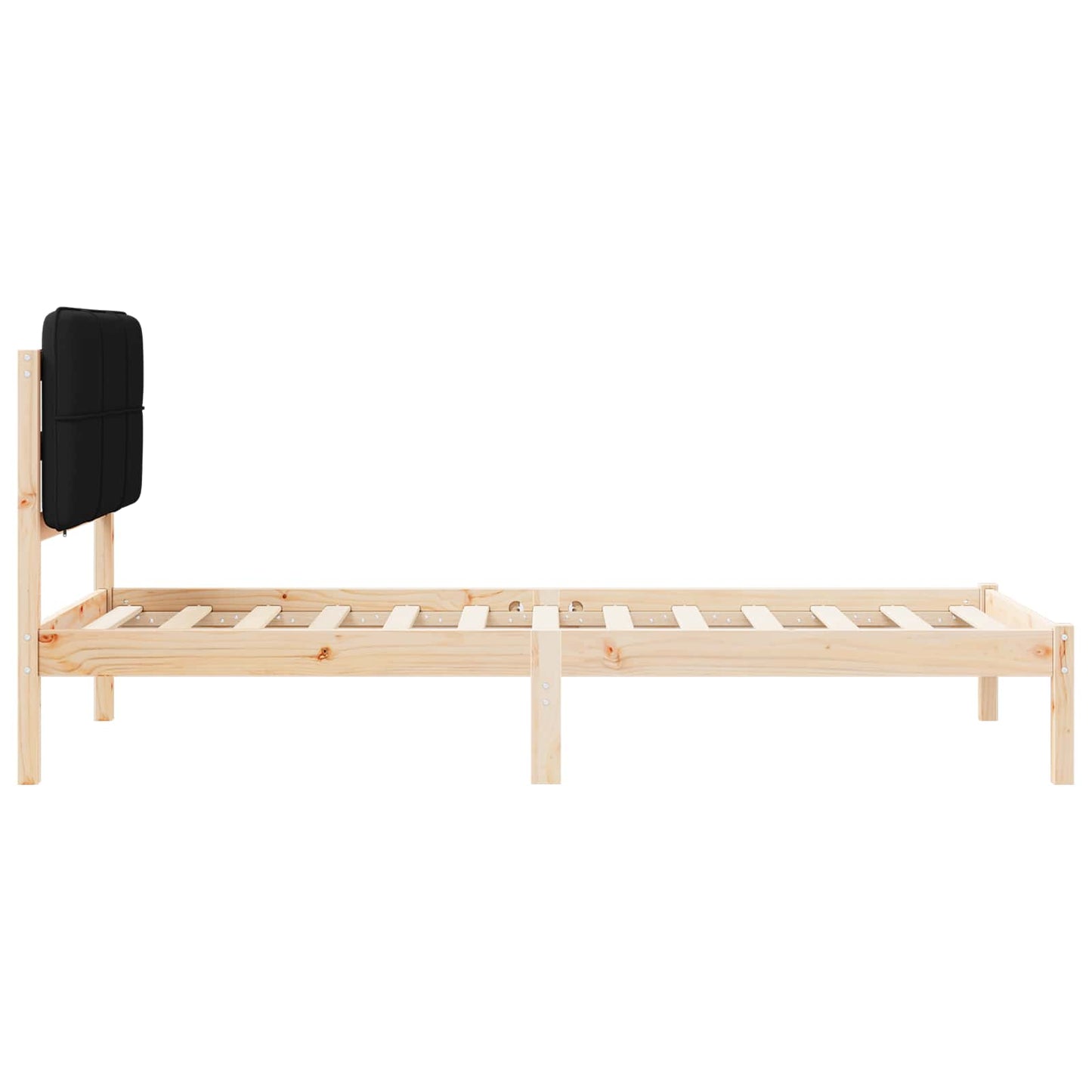 Sengestel med Polstret Hovedgavl Sort 90 x 200 cm