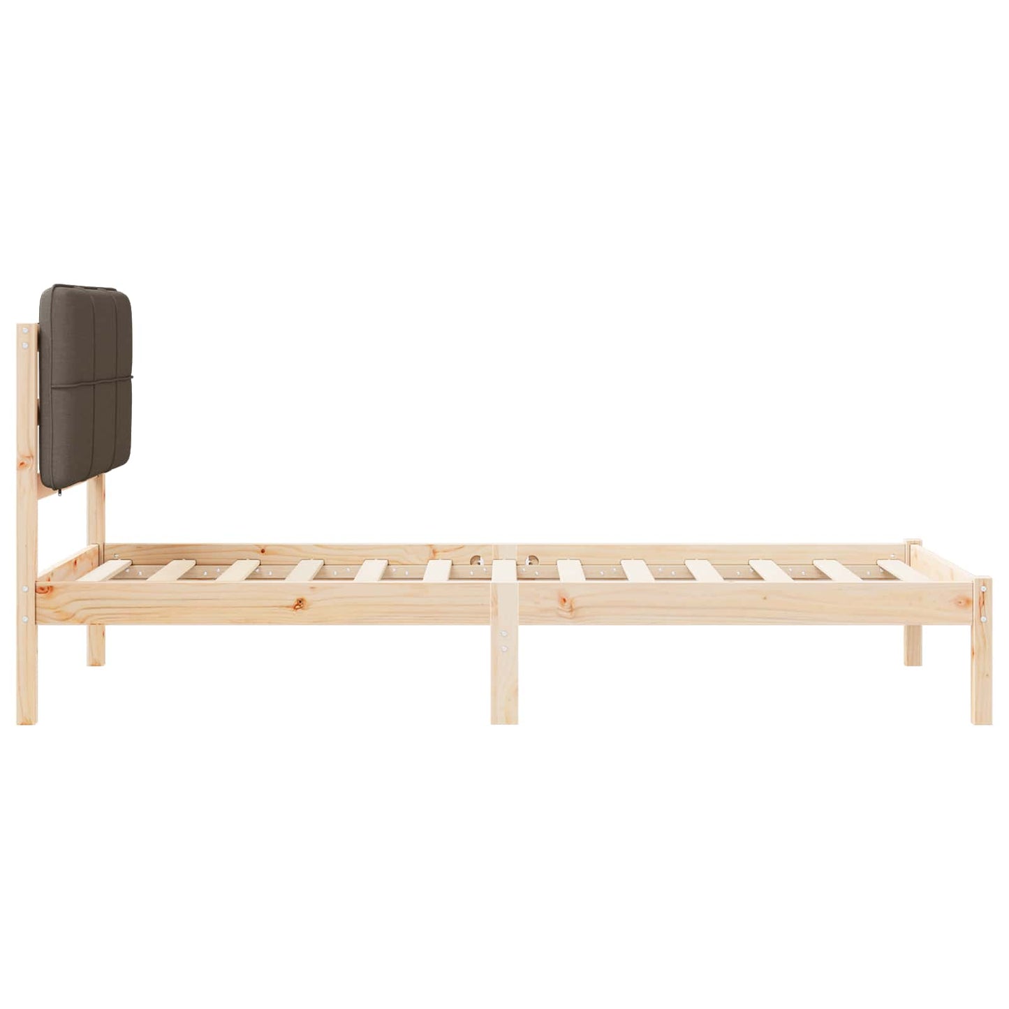 Sengestel med Polstret Hovedgavl Gråbrun 90 x 200 cm