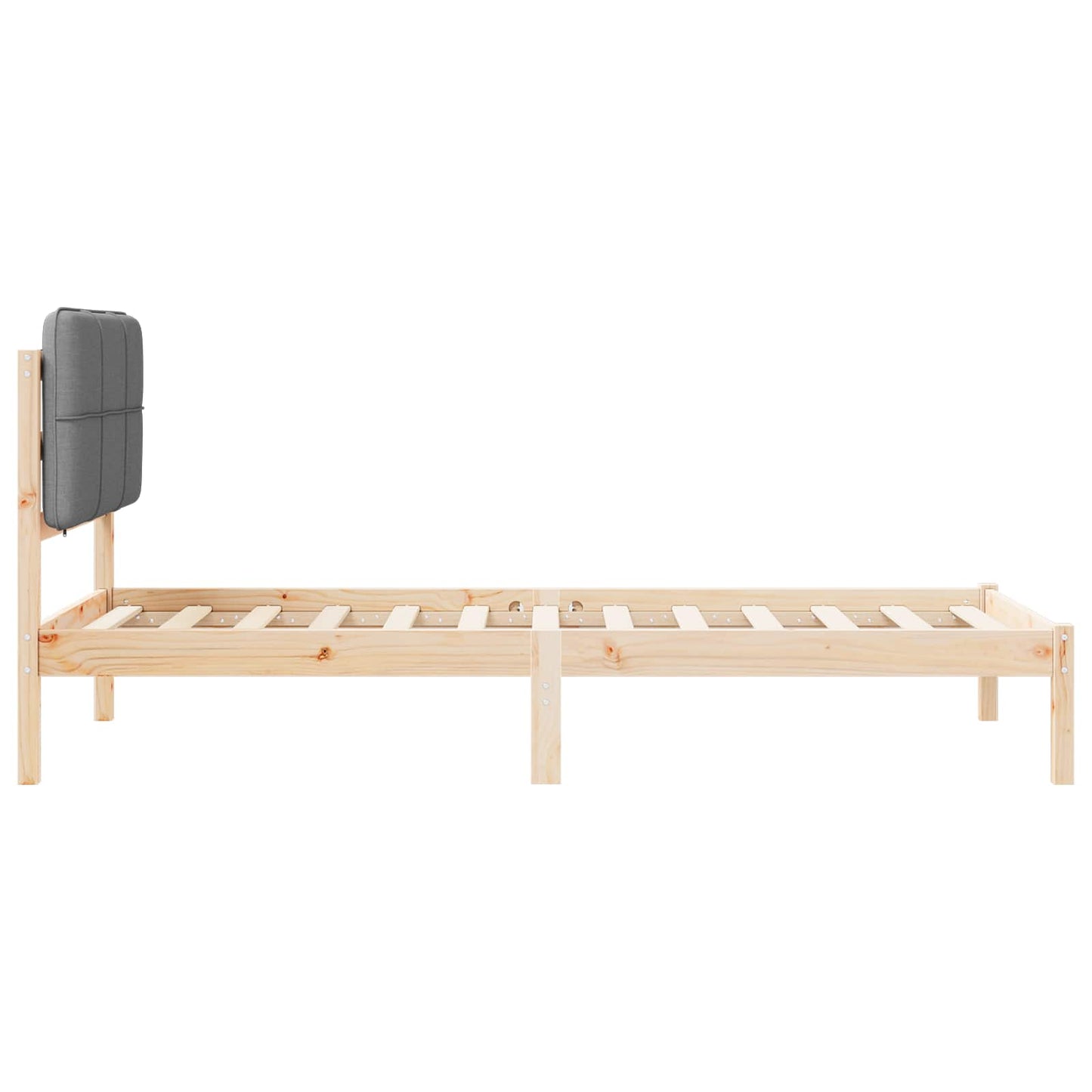 Sengestel med Polstret Hovedgavl Lysegrå 90 x 190 cm
