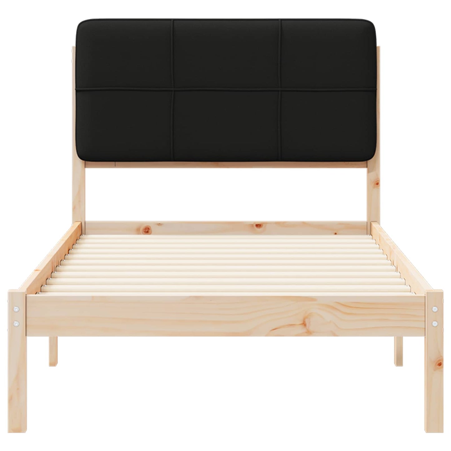 Sengestel med Polstret Hovedgavl Sort 75 x 190 cm