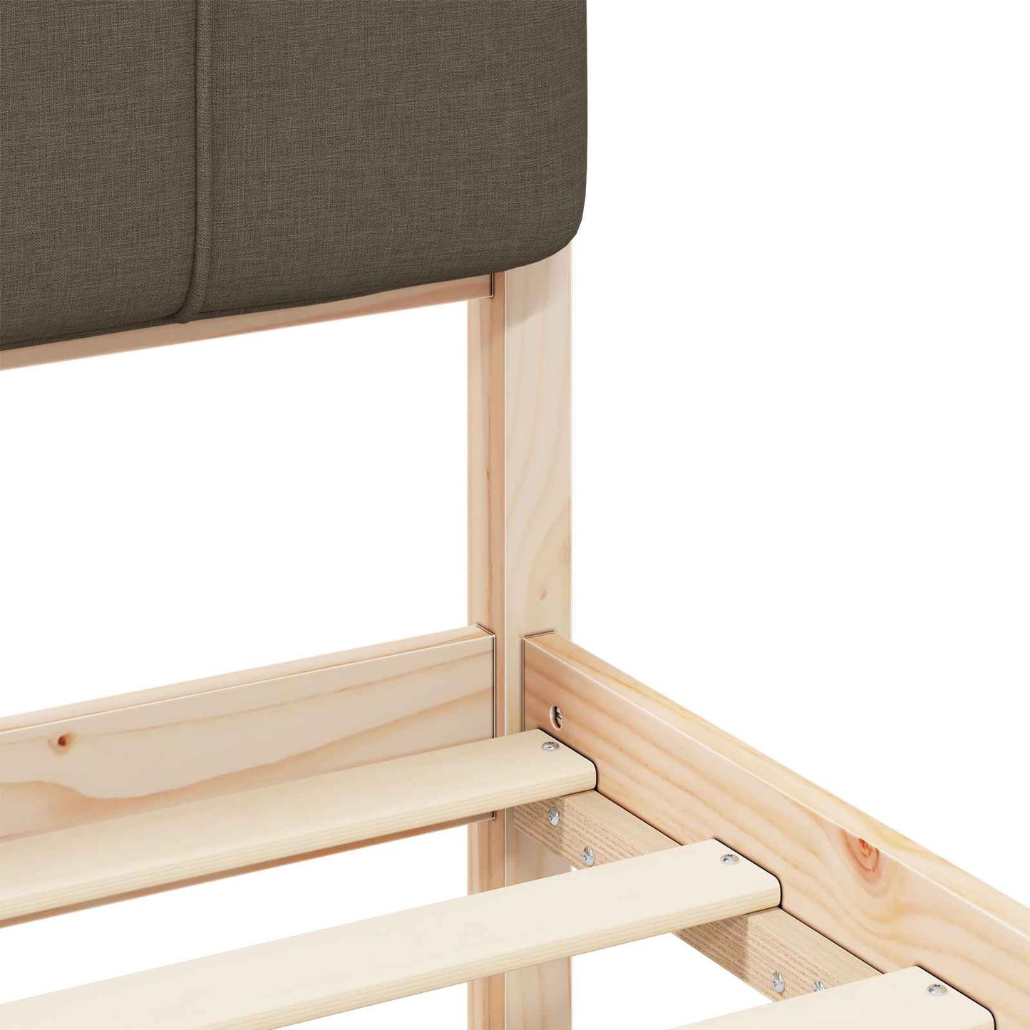 Sengestel med Polstret Hovedgavl Gråbrun 75 x 190 cm