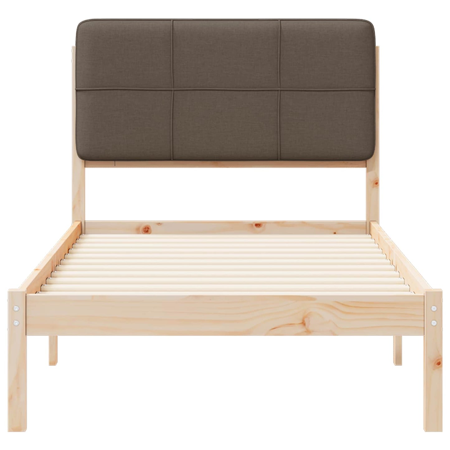 Sengestel med Polstret Hovedgavl Gråbrun 75 x 190 cm